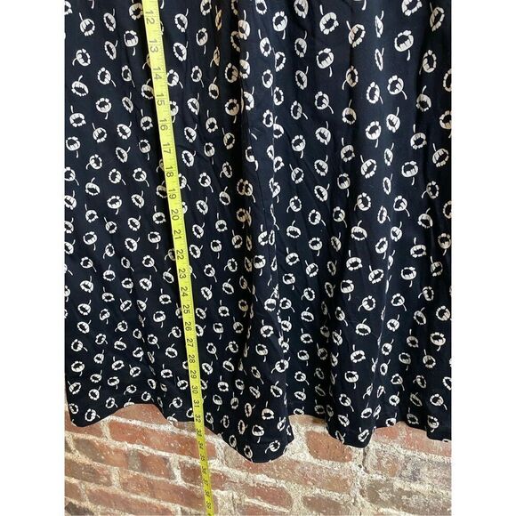 Lands’ End Black White Flower Cotton Midi A Line Skirt Size XL - Picture 10 of 15